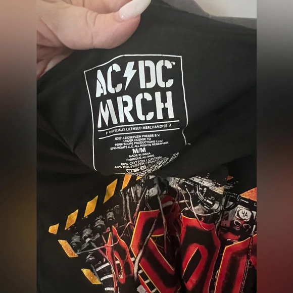 Official Merch | AC/DC Black Crew Neck Band  Tee | Size M - Picture 3 of 4